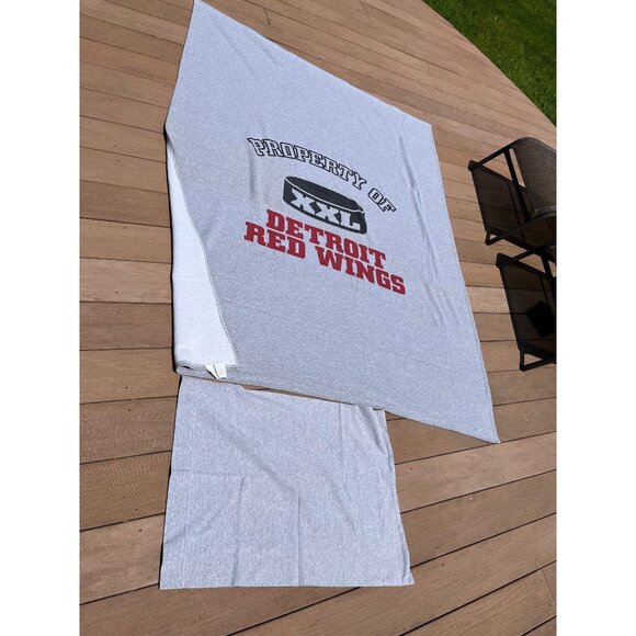 1990's  Biederlack Detroit Red Wing Blanket and Pillow Case Property Of Detroit - Picture 2 of 6